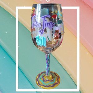 Enesco designs by Lolita Best friend ever hand-panted Artisan Wine Glass